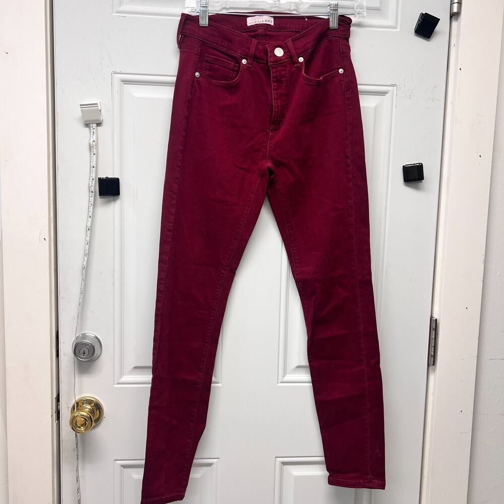 LOFT Modern Skinny Jean Size 26/2 - Beautiful Deep Red